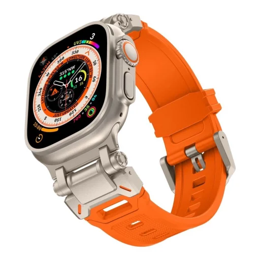 Tech-Protect Delta Pro szíj Apple Watch 4 / 5 / 6 / 7 / 8 / 9 / SE / Ultra 1 / 2 (42/44/45/49 mm) - Titán Narancs - 3