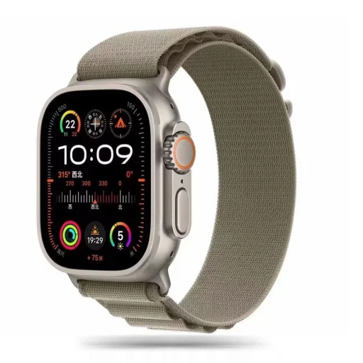 Tech-Protect Nylon Pro szíj Apple Watch 4 / 5 / 6 / 7 / 8 / 9 / 10 / 11 / SE / Ultra 1 / 2 (42/44/45/49 mm) - Titanium Olive - 7