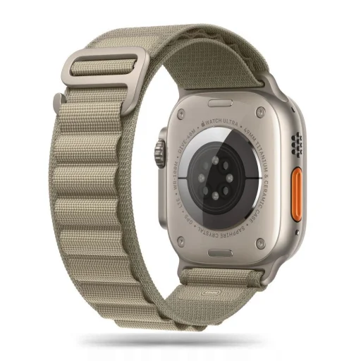 Tech-Protect Nylon Pro szíj Apple Watch 4 / 5 / 6 / 7 / 8 / 9 / 10 / 11 / SE / Ultra 1 / 2 (42/44/45/49 mm) - Titanium Olive - 1