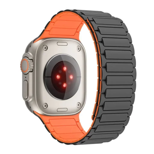 Tech-Protect IconBand Mágneses szíj Apple Watch 4 / 5 / 6 / 7 / 8 / 9 / SE / Ultra 1 / 2 (42/44/45/49 mm) - Titánium Narancs - 8