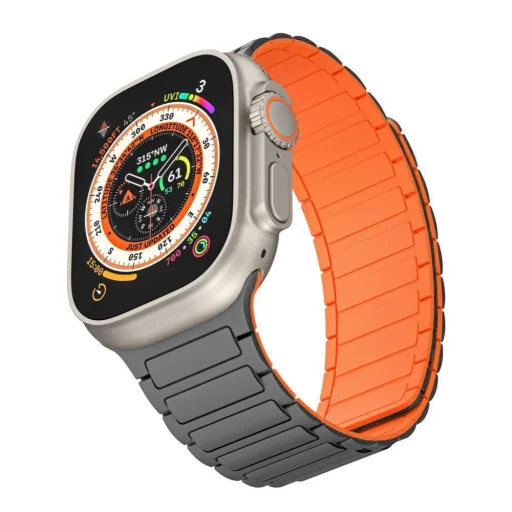 Tech-Protect IconBand Mágneses szíj Apple Watch 4 / 5 / 6 / 7 / 8 / 9 / SE / Ultra 1 / 2 (42/44/45/49 mm) - Titánium Narancs - 9