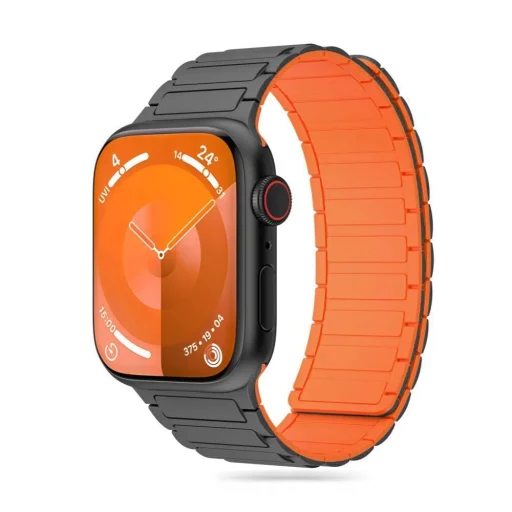 Tech-Protect IconBand Mágneses szíj Apple Watch 4 / 5 / 6 / 7 / 8 / 9 / SE / Ultra 1 / 2 (42/44/45/49 mm) - Titánium Narancs - 1