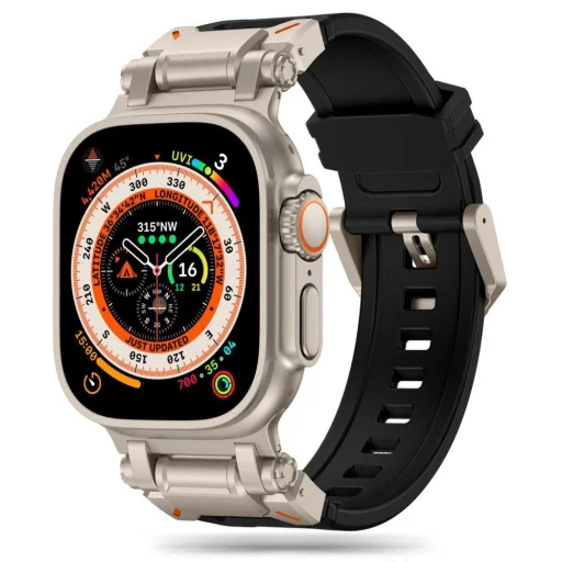 Tech-Protect Delta Pro szíj Apple Watch 4 / 5 / 6 / 7 / 8 / 9 / SE / Ultra 1 / 2 (42/44/45/49 mm) - Fekete és Titán - 1