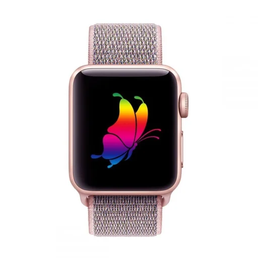 Tech-Protect Nylon szíj Apple Watch 4/5/6/7/8/9/10/11/SE (38/40/41 mm) - Rózsaszín - 2