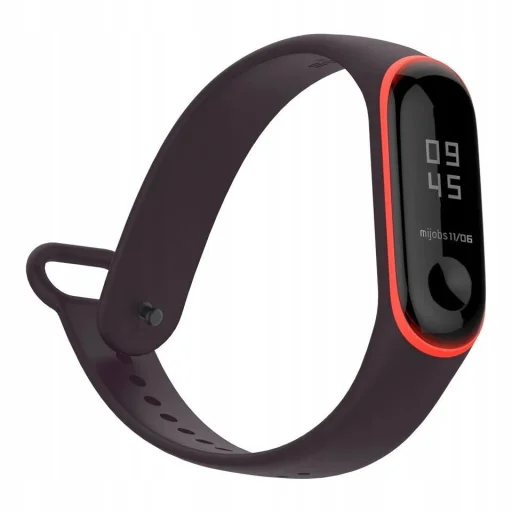 Tech-Protect Smooth szíj Xiaomi Mi Band 3/4-hez - fekete és piros - 3