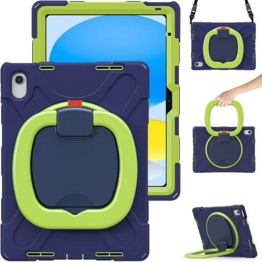 Tech-Protect X-Armor tok iPad 10.9" 2022 / iPad 11 2025 - sötétkék és zöld - 2