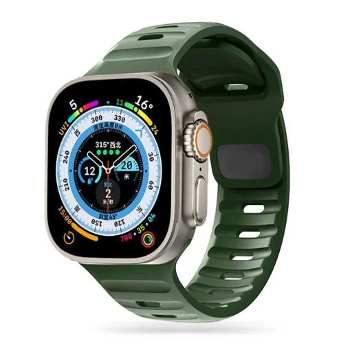 Tech-Protect IconBand Line Apple Watch 4 / 5 / 6 / 7 / 8 / 9 / SE (38/40/41 mm) - sötétzöld szíj - 1