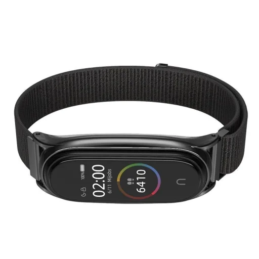 Tech-Protect Nylon szíj Xiaomi Mi Smart Band 5/6/6 NFC - Fekete - 2