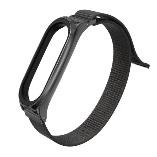 Tech-Protect Nylon szíj Xiaomi Mi Smart Band 5/6/6 NFC - Fekete - 3