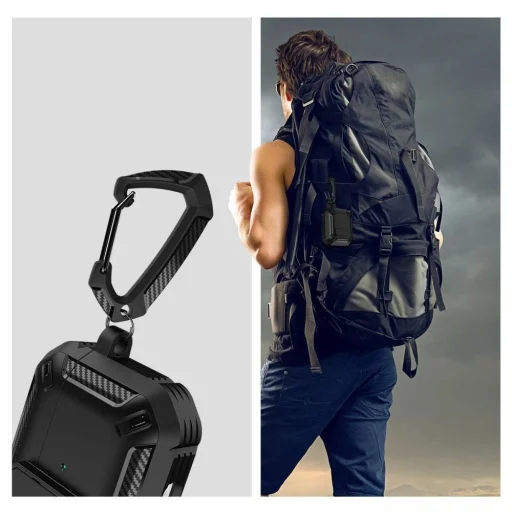 Tech-Protect X-Carbo tok AirPods Pro 1 / 2 - fekete - 5