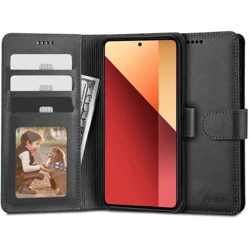 Tech-Protect Wallet tok Xiaomi Redmi Note 13 Pro 4G / LTE / Poco M6 Pro 4G / LTE - Fekete - 1