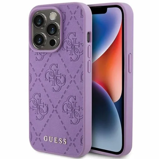 Guess Leather 4G Stamped tok iPhone 15 Pro - lila - 1