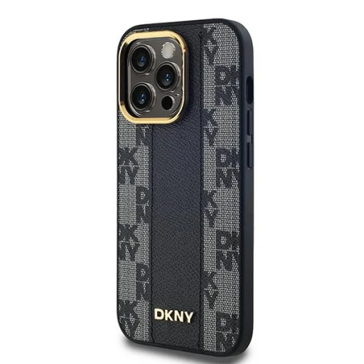  iPhone 14 Pro fekete DKNY Leather Checkered Mono Pattern MagSafe tok - 2