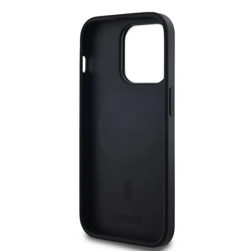  iPhone 14 Pro fekete DKNY Leather Checkered Mono Pattern MagSafe tok - 3