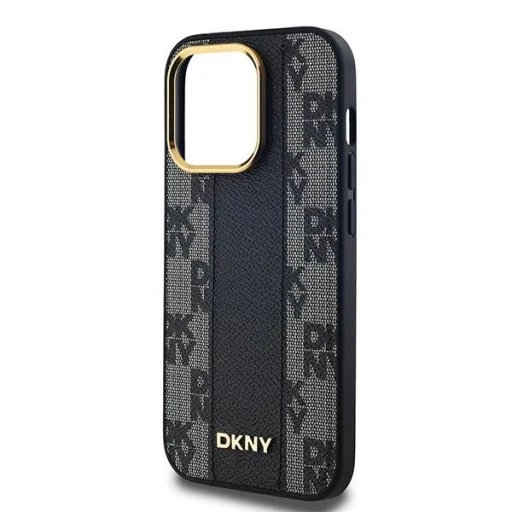  iPhone 14 Pro fekete DKNY Leather Checkered Mono Pattern MagSafe tok - 4