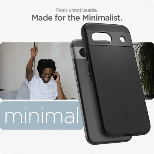 Google Pixel 8a matné čierne puzdro Spigen Thin Fit - 3