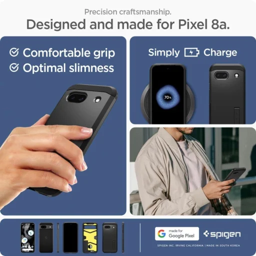  Google Pixel 8A fekete Spigen Tough Armor tok - 19