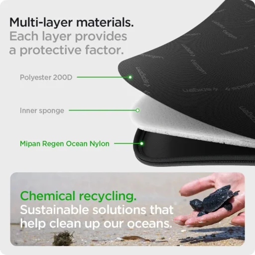 Spigen Klasdan Pouch KD100 15-16" laptop táska - fekete - 8