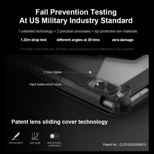 Nillkin Bumper Link Billentyűzetes Tok (Háttérvilágított Verzió) iPad 10.2 2019/2020/2021 Fekete tok - 5