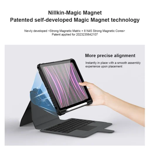 Nillkin Bumper Link Billentyűzetes Tok (Háttérvilágított Verzió) iPad 10.2 2019/2020/2021 Fekete tok - 8
