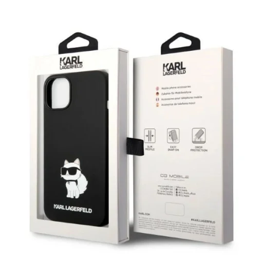 Karl Lagerfeld KLHMP14MSNCHBCK iPhone 14 Plus 6.7" fekete/fekete szilikon Choupette MagSafe tok - 8
