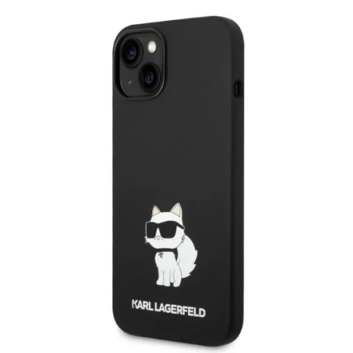 Karl Lagerfeld KLHMP14MSNCHBCK iPhone 14 Plus 6.7" fekete/fekete szilikon Choupette MagSafe tok - 2