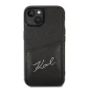 Karl Lagerfeld Signature Logo Cardslot tok iPhone 14 Plus - fekete thumbnail