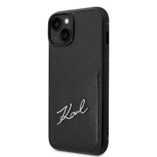 Karl Lagerfeld Signature Logo Cardslot tok iPhone 14 Plus - fekete - 2
