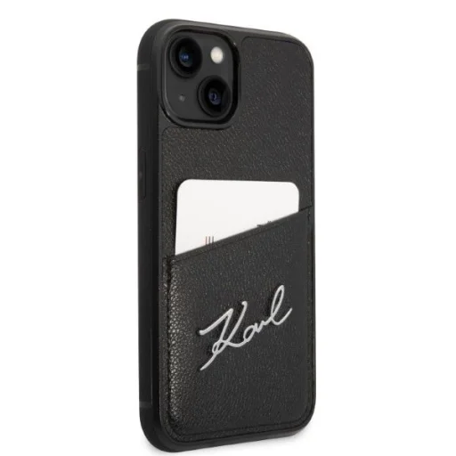 Karl Lagerfeld Signature Logo Cardslot tok iPhone 14 Plus - fekete - 4