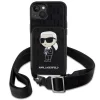 Karl Lagerfeld KLHCP14SCSAKHPKK iPhone 14 6.1" hardcase fekete/fekete Keresztpántos Saffiano Monogram Ikonik tok thumbnail