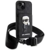 Karl Lagerfeld KLHCP14SCSAKHPKK iPhone 14 6.1" hardcase fekete/fekete Keresztpántos Saffiano Monogram Ikonik tok thumbnail