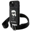 Karl Lagerfeld KLHCP14SCSAKHPKK iPhone 14 6.1" hardcase fekete/fekete Keresztpántos Saffiano Monogram Ikonik tok thumbnail