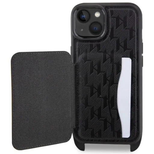 Karl Lagerfeld KLHCP14SCSAKHPKK iPhone 14 6.1" hardcase fekete/fekete Keresztpántos Saffiano Monogram Ikonik tok - 4
