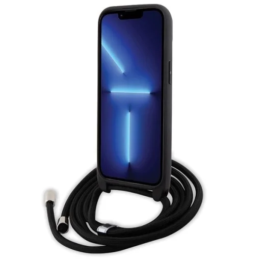  iPhone 15 Plus Fekete Karl Lagerfeld Crossbody Saffiano Fém Pin Karl & Choupette tok - 4