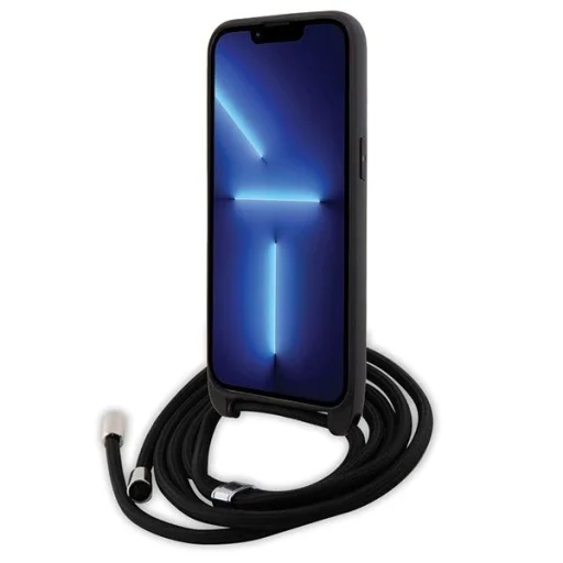  iPhone 15 Pro Max Fekete Karl Lagerfeld Crossbody Saffiano Monogram Metal Pin Karl & Choupette tok - 4