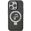 Karl Lagerfeld KLHMP13LHMRSKCK iPhone 13 Pro 6.1" fekete/fekete keménytok Ring Stand Karl&Choupette MagSafe tok thumbnail