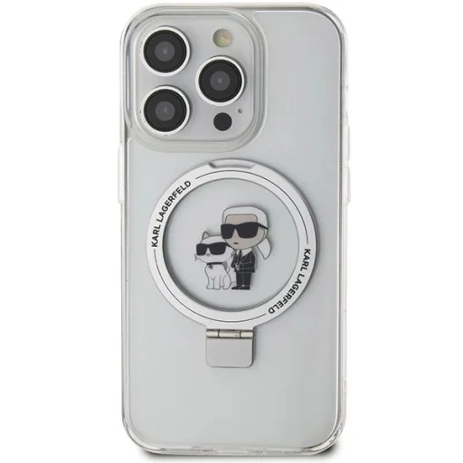 Karl Lagerfeld KLHMP14LHMRSKCH iPhone 14 Pro 6.1" fehér/fehér keménytok gyűrűs állvánnyal Karl&Choupette MagSafe tok - 3