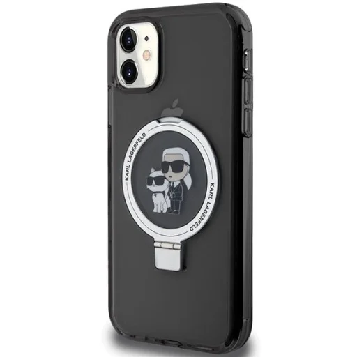 Karl Lagerfeld Ring Stand Karl&Choupette MagSafe tok iPhone 11-hez - fekete - 2
