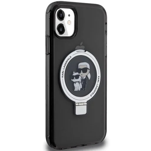 Karl Lagerfeld Ring Stand Karl&Choupette MagSafe tok iPhone 11-hez - fekete - 4