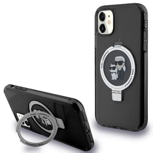 Karl Lagerfeld Ring Stand Karl&Choupette MagSafe tok iPhone 11-hez - fekete - 1