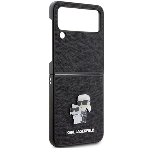 Karl Lagerfeld Saffiano Karl&Choupette Pin tok Samsung Galaxy Z Flip 4 - fekete - 3