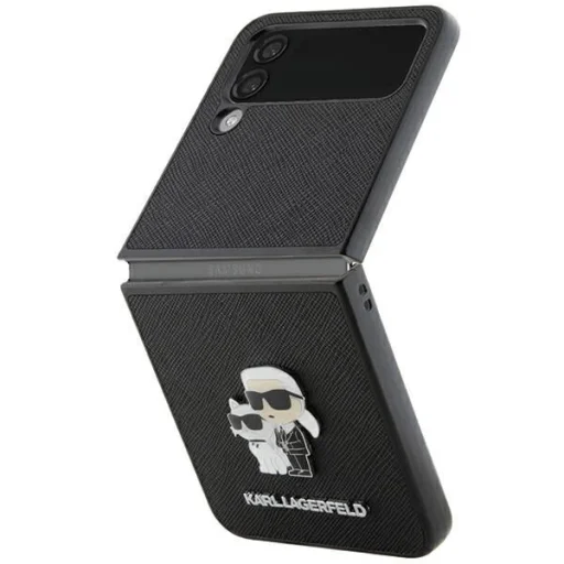 Karl Lagerfeld Saffiano Karl&Choupette Pin tok Samsung Galaxy Z Flip 4 - fekete - 1