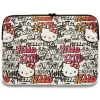 Hello Kitty PU Metal Logo 14" laptop fliptok - bézs