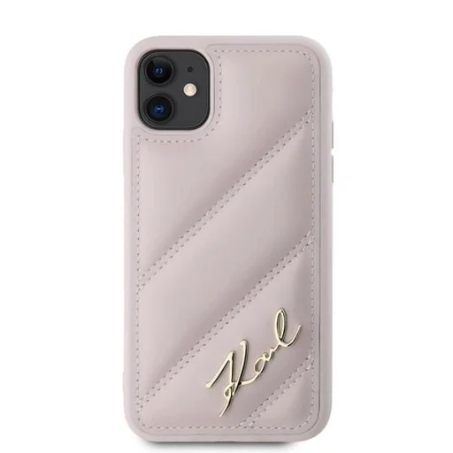 Karl Lagerfeld Diagonal Quilted Script tok iPhone 11 - rózsaszín - 3