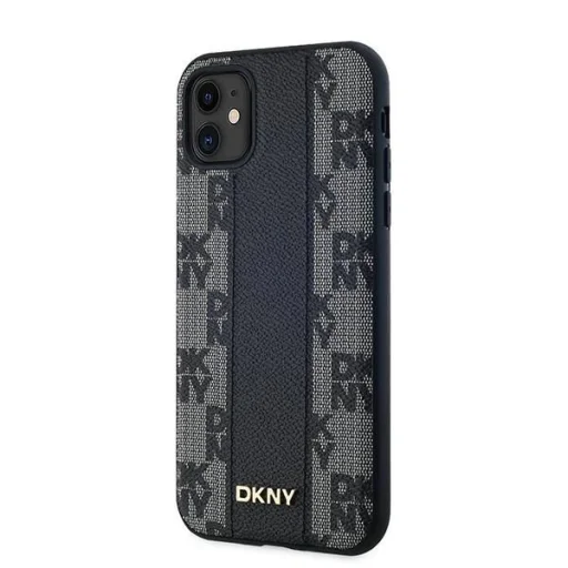  iPhone 11 Fekete DKNY Bőr Kockás Mono Minta MagSafe Tok - 2