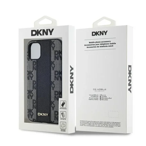 iPhone 11 Fekete DKNY Bőr Kockás Mono Minta MagSafe Tok - 8
