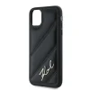 Karl Lagerfeld Diagonal Quilted Script tok iPhone 11 - fekete thumbnail