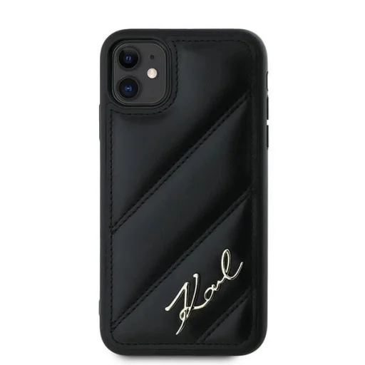 Karl Lagerfeld Diagonal Quilted Script tok iPhone 11 - fekete - 3