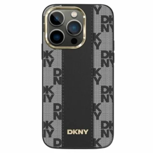  iPhone 13 Pro Max Fekete DKNY Bőr Kockás Mono Mintás MagSafe tok - 1
