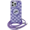  iPhone 15 Pro Max Lila Karl Lagerfeld IML Crossbody Monogram Karl & Choupette Head MagSafe tok - 2